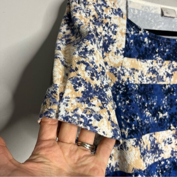 Anthropologie Postmark Floral Striped Textured Top, size L - Picture 4 of 12